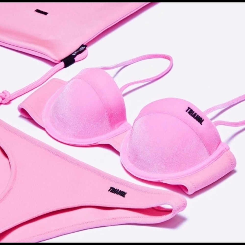 Triangl pink velvet bikini
